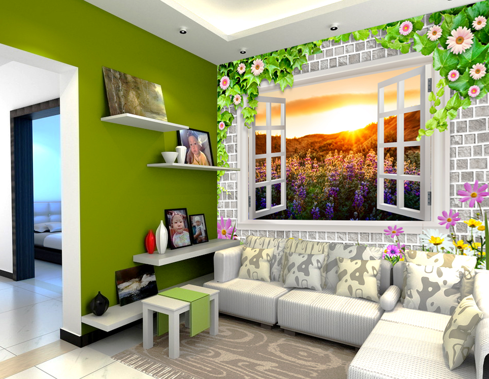 背景墻UV打印效果圖